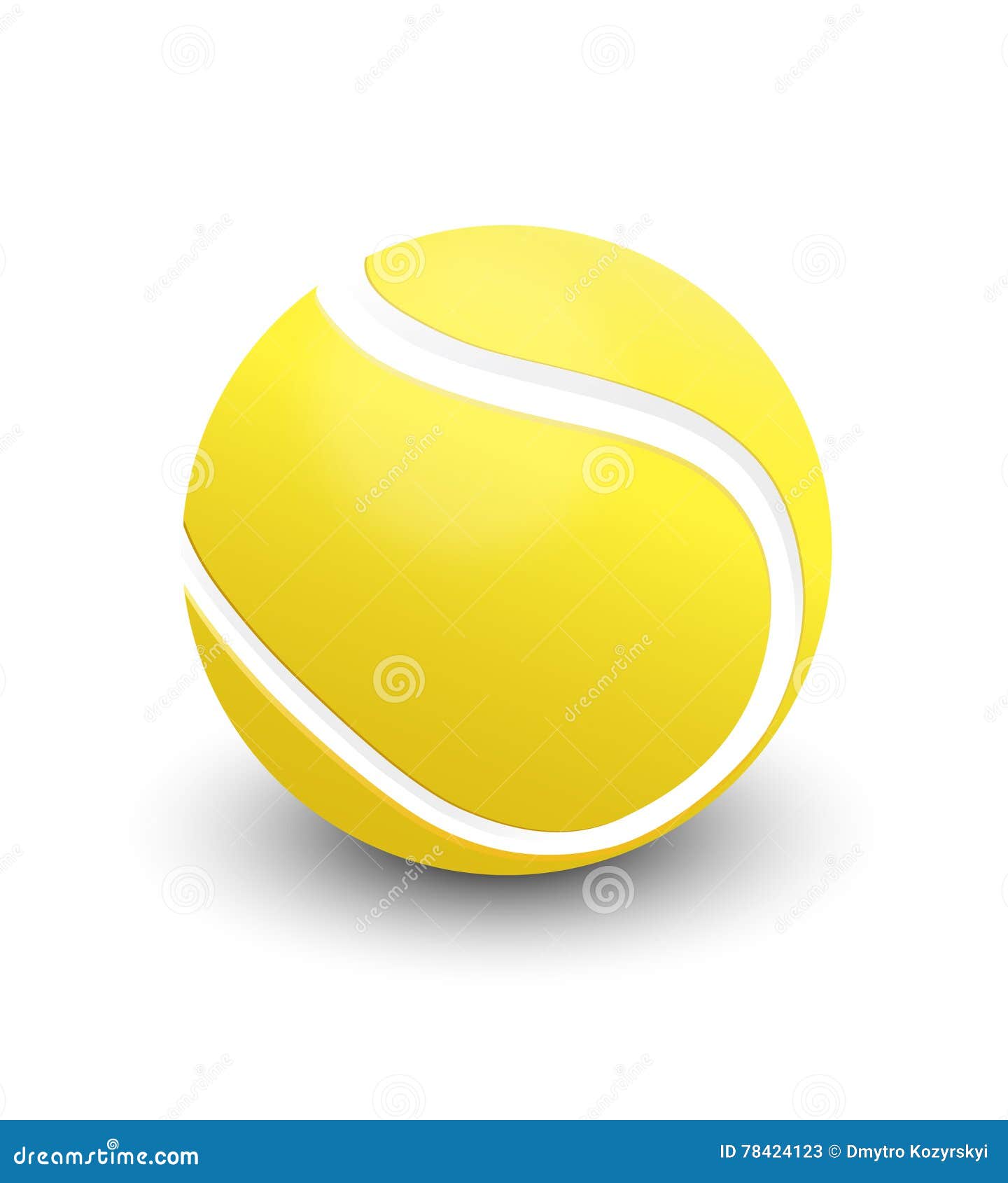 Picture of Tennis Ball on White Background. Stock Illustration