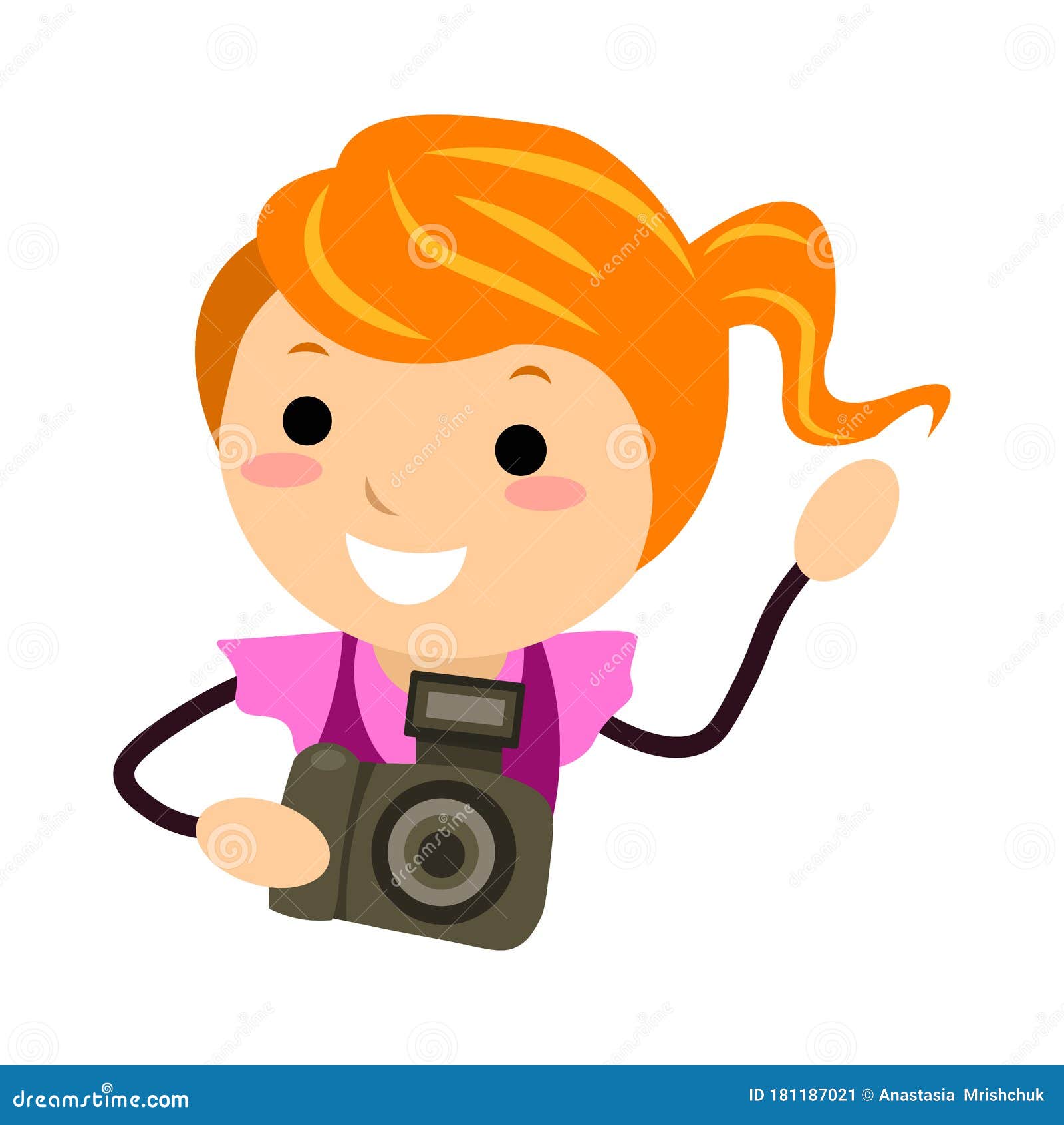 Picture of Tourist with Camera on a White Background Stock Illustration ...