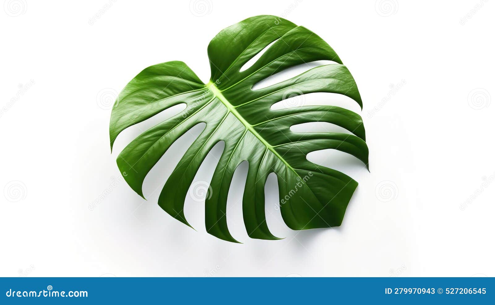 Tropical Leaves on a White Background.AI Generated Stock Illustration