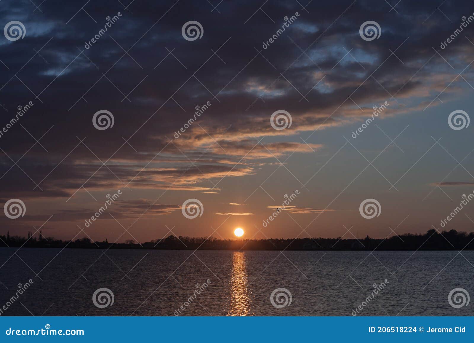 palic lake, in subotica, serbia, with a green lawn in the background, during an autumn sunset. also known as palicko jezero