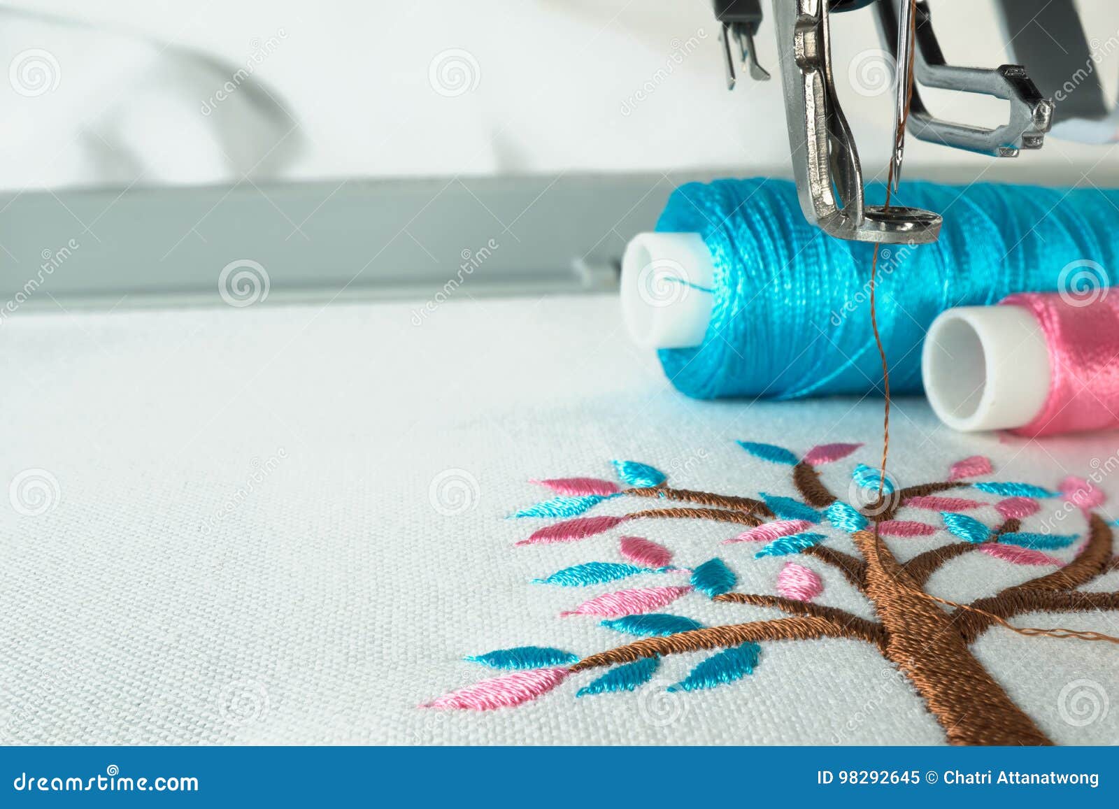 Hat sewing at modern and automatic high technology embroidery