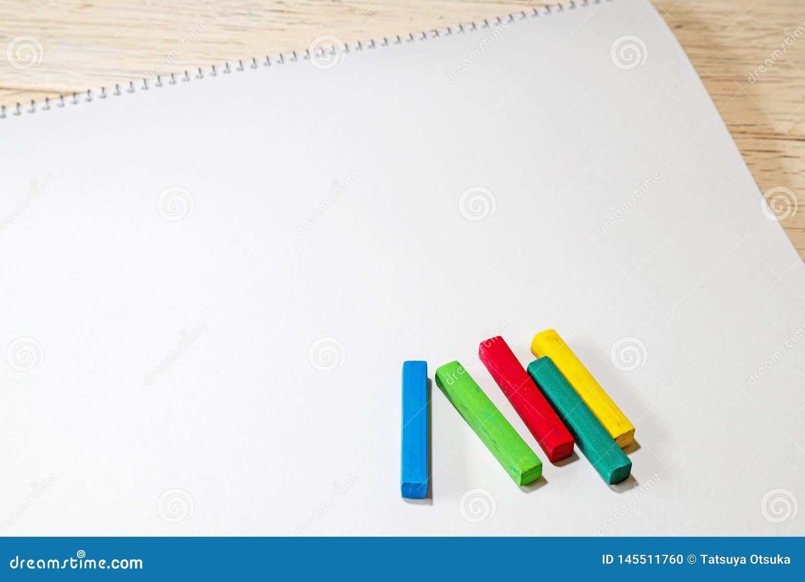 Crayons on the Blank Sketchbook Stock Photo Image of studio, white