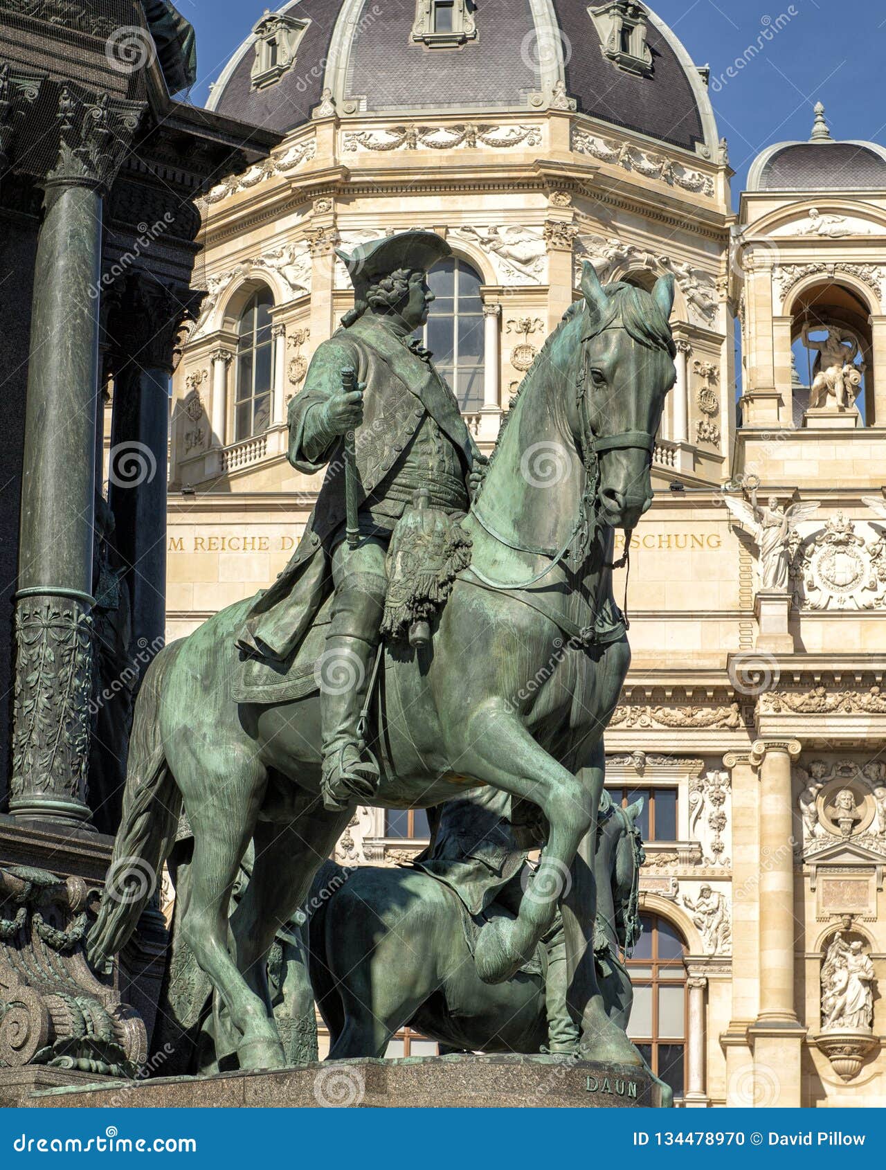 equestrian statue general daun, empress maria theresa monument, vienna, austria