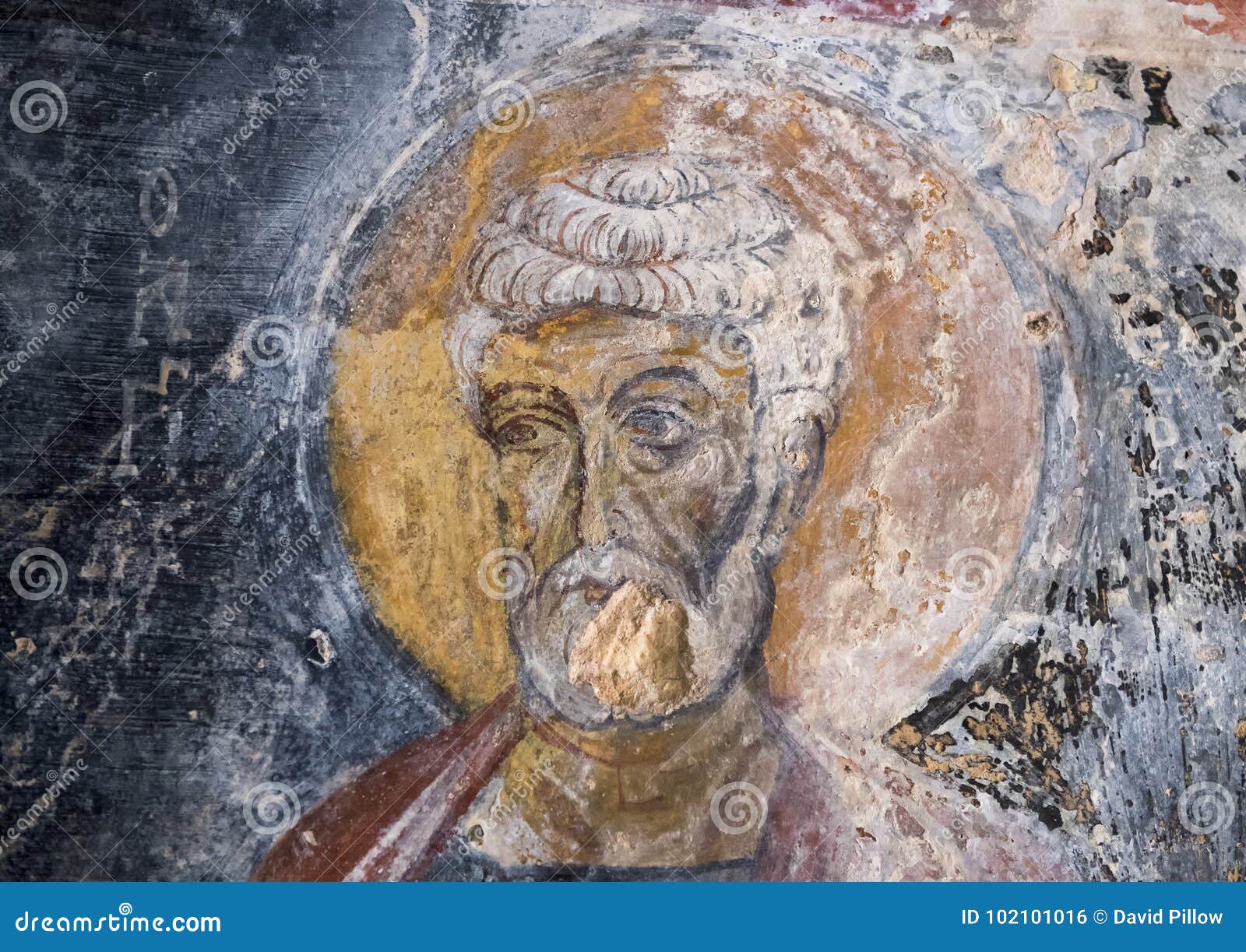 fresco saint peter the apostle, la chiesa di san lorenzo, parco rupestre lama d`antico