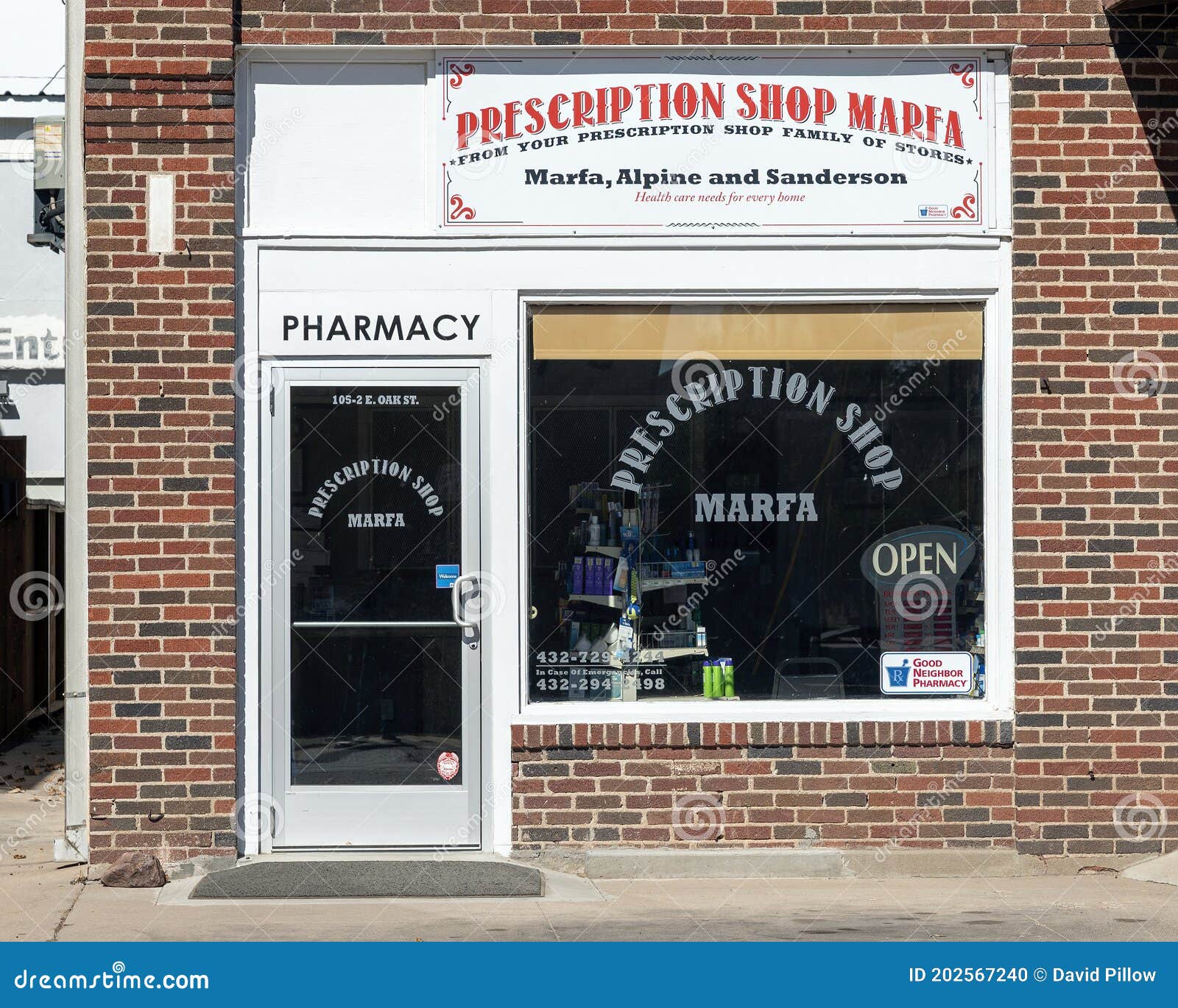 Prescription Shop in Downtown Marfa, Texas. Editorial Image Image of