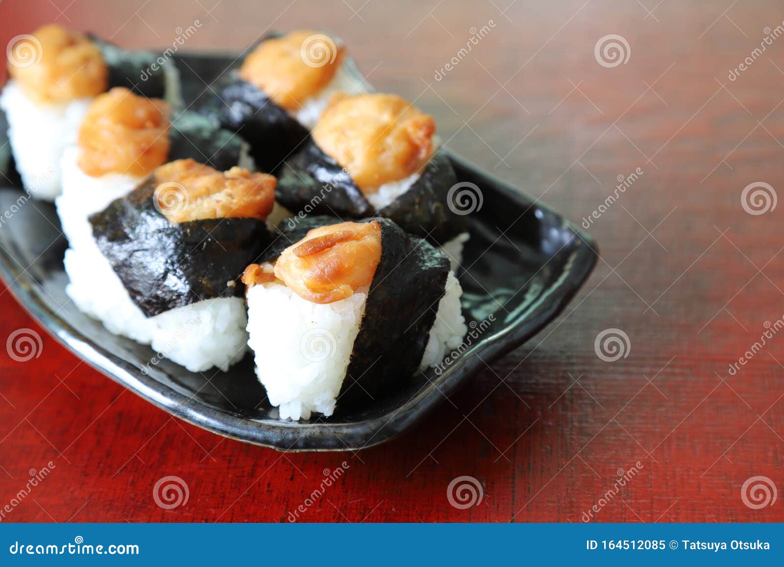 Shrimp Tempura Rice Balls on the Dish Stock Image Image of rice