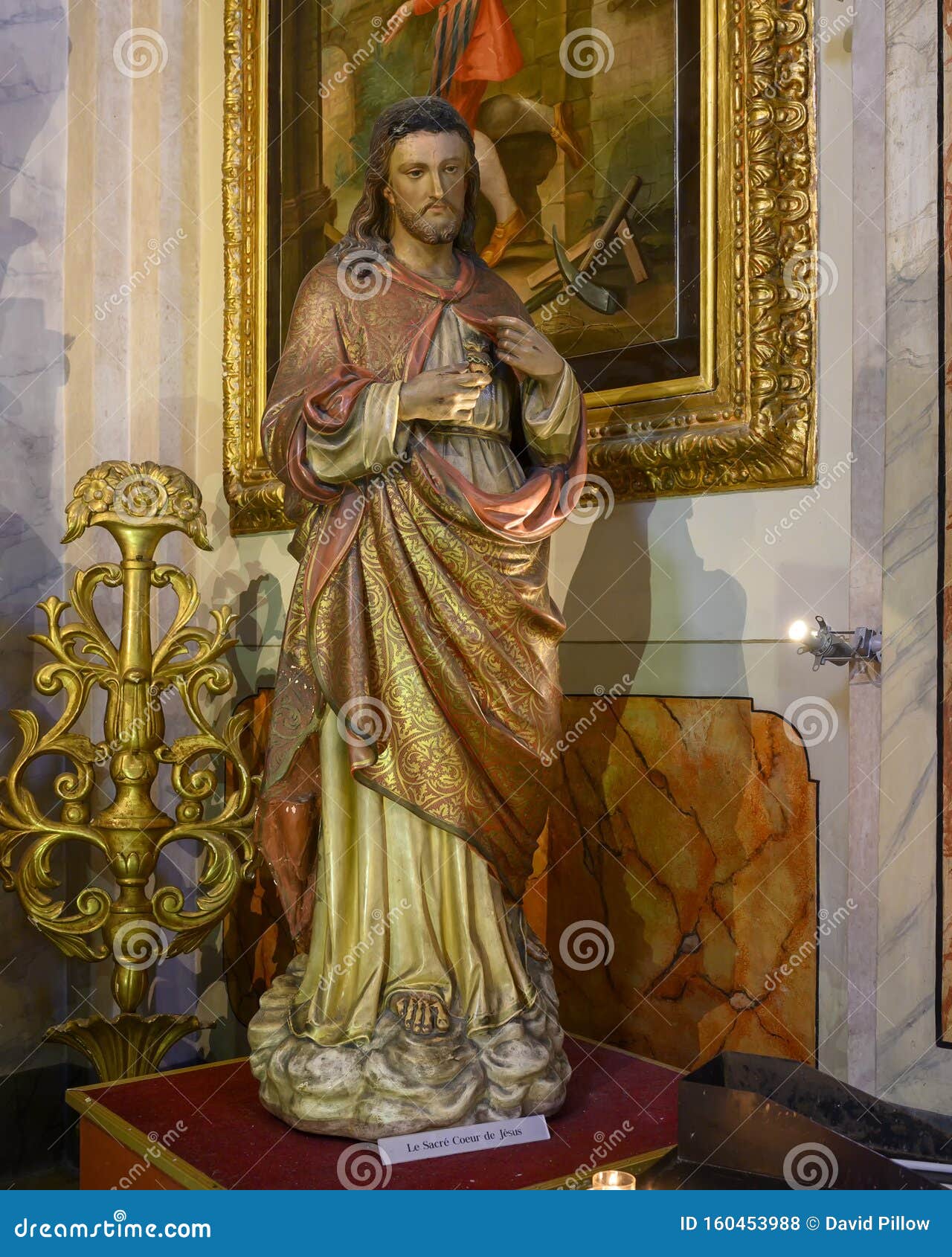 Statue of Jesus Christ Inside the Nice Cathedral, Roman Catholic Church ...