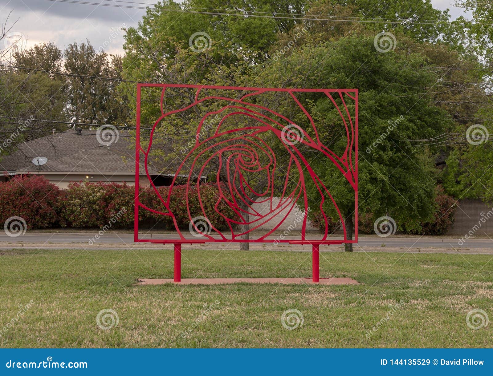 Rectangular Red Painted Steel Sculpture In The Abstract Sculpture