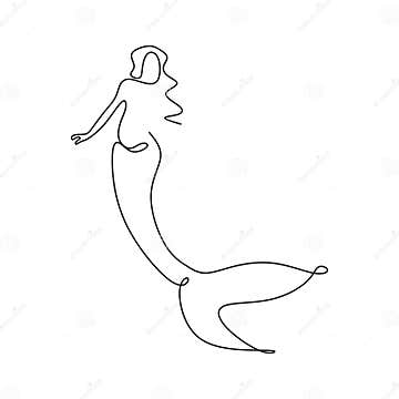 Pictures of Continuous Lines of Mermaids Stock Vector - Illustration of ...