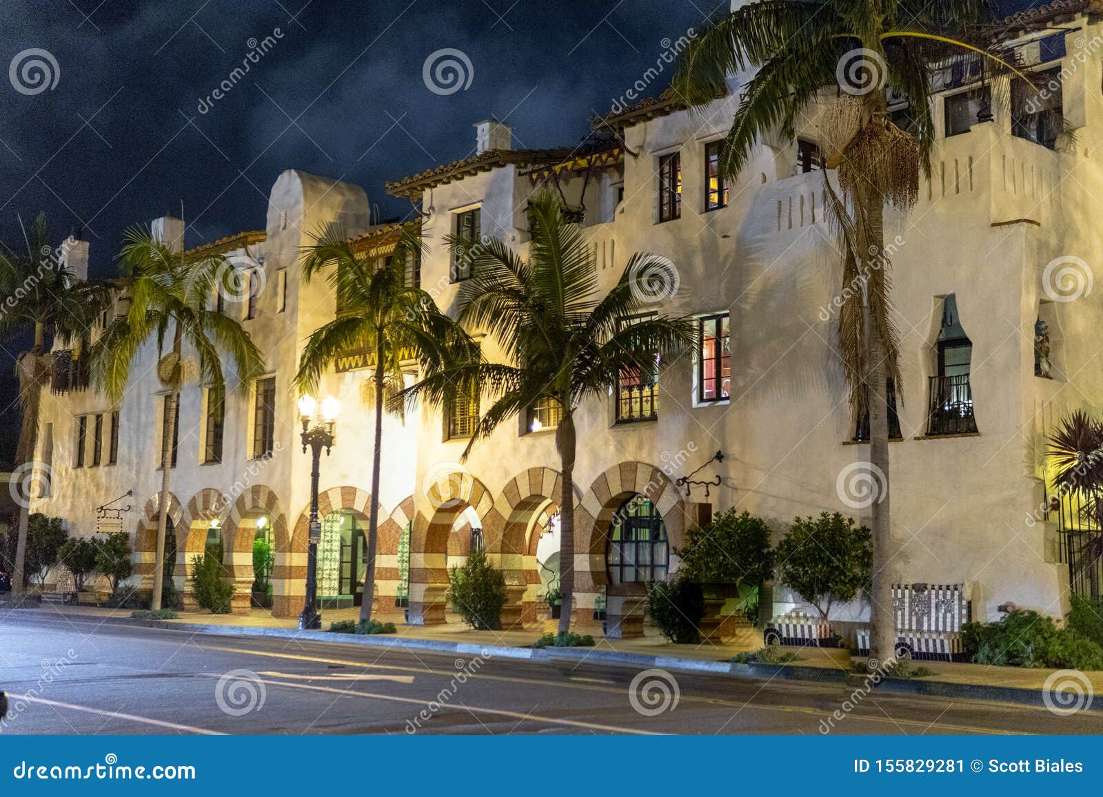 Spanish Style Architecture Building Stock Image - Image of santa, site ...