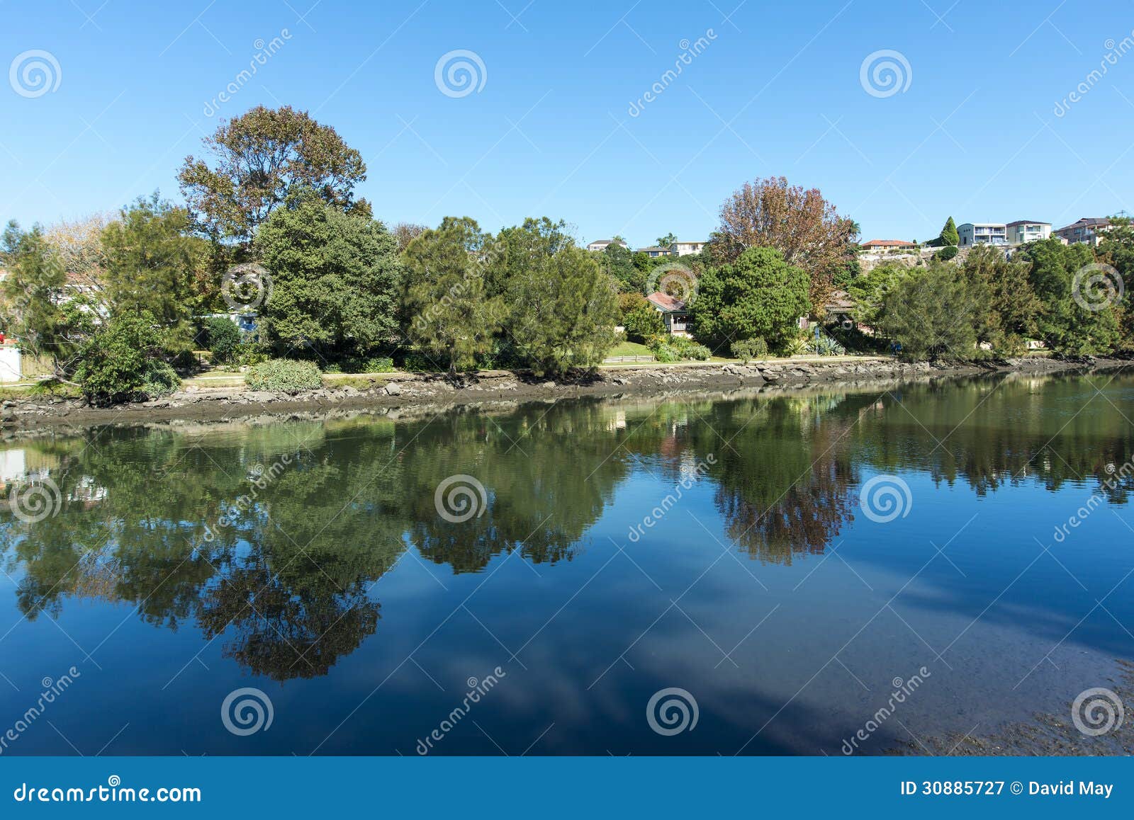 picturesque autumn landscape on a river