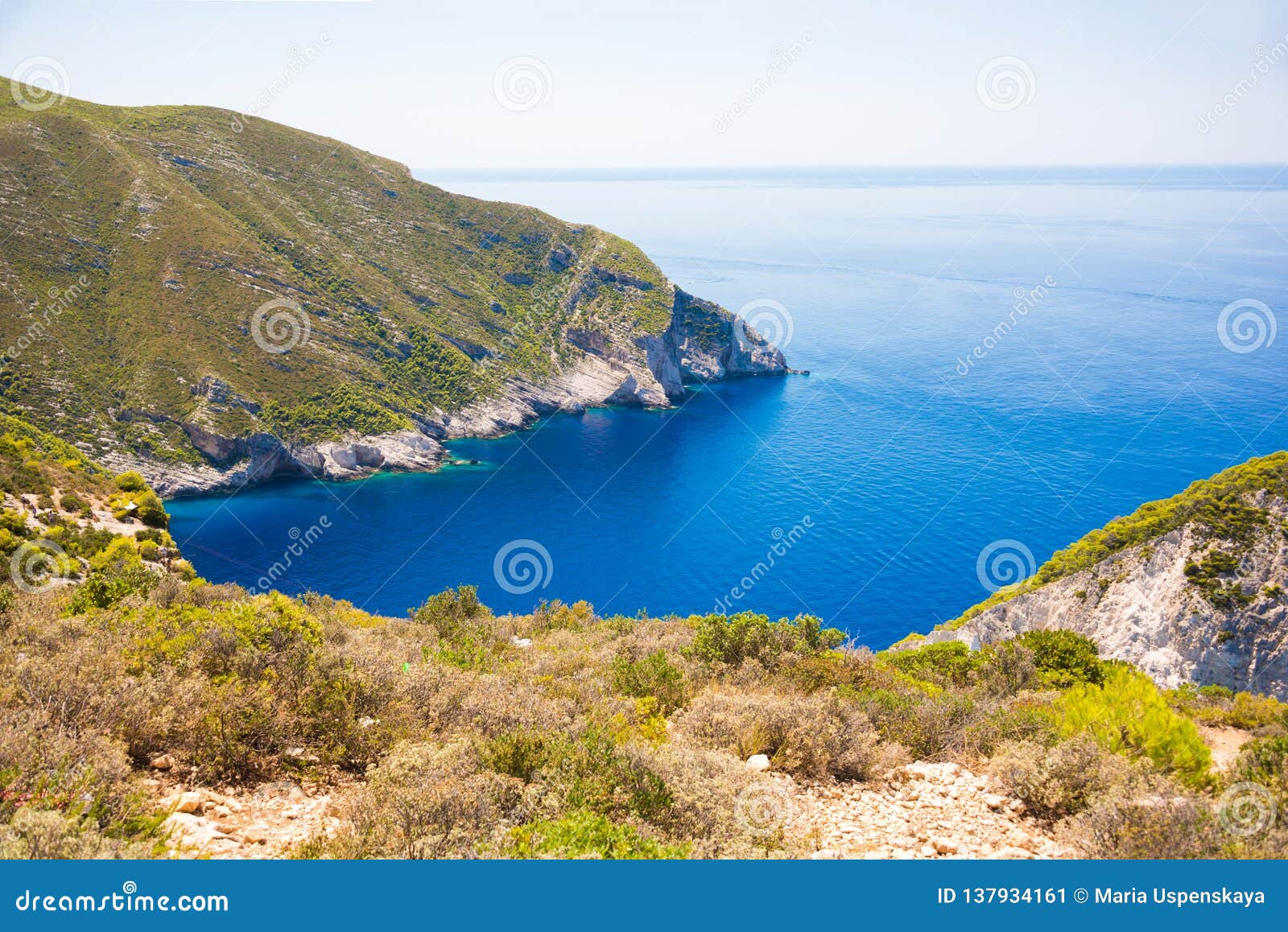Picturesque Bay on Mediterranean Sea Coast in Greece Stock Image ...