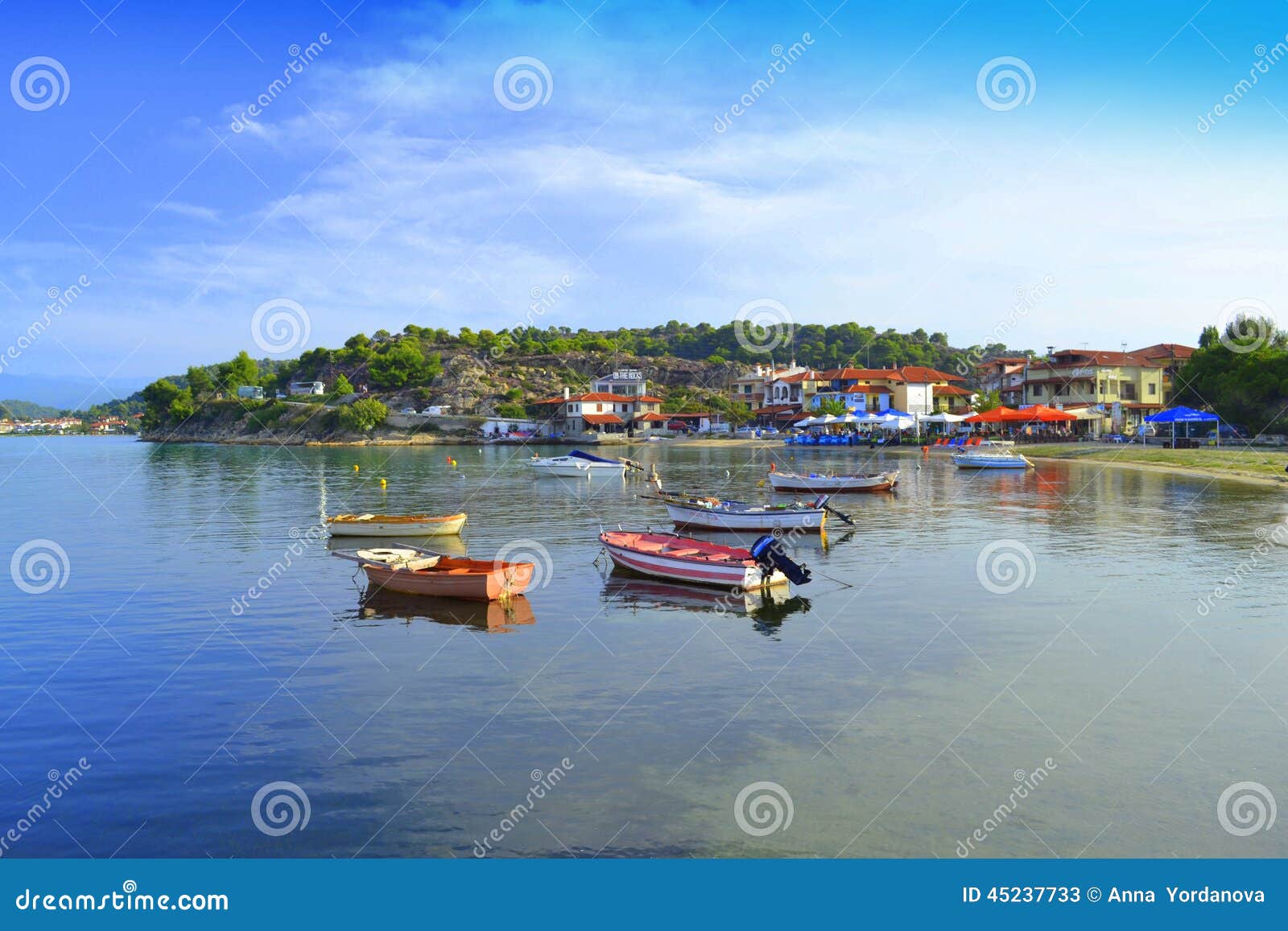 Picturesque Boats Beach Greece Editorial Stock Photo - Image of blue ...