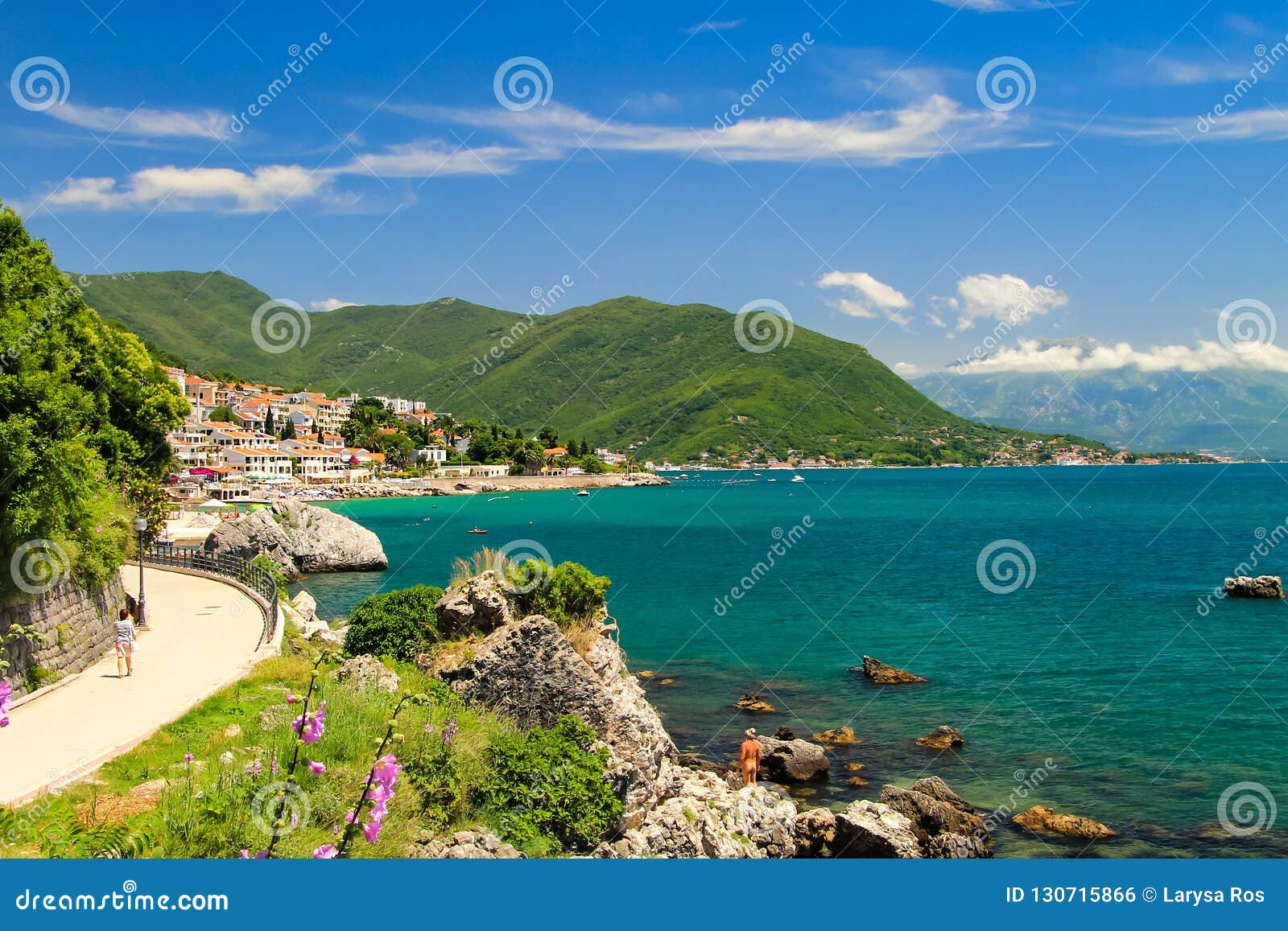 The Picturesque City Of Herceg Novi On The Shore Of The Kotor Bay In The Mountains Of Montenegro Stock Photo Image Of Ocean Rocks 130715866