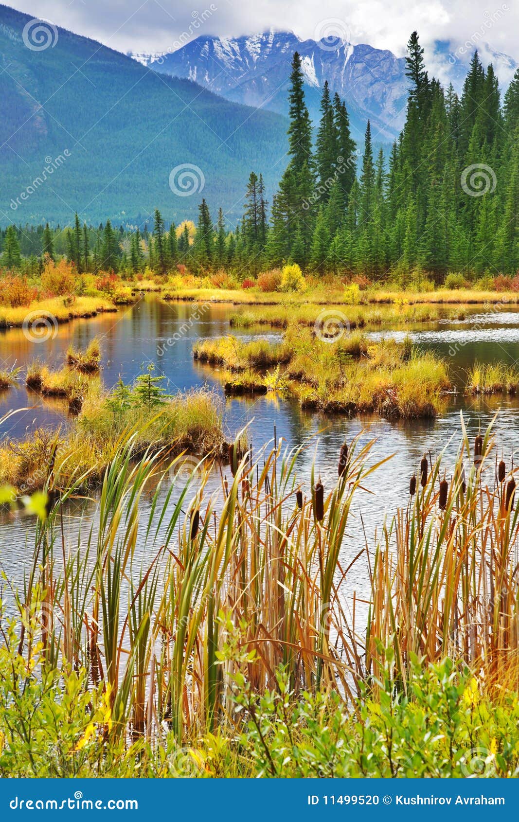 picturesque lake with small islets