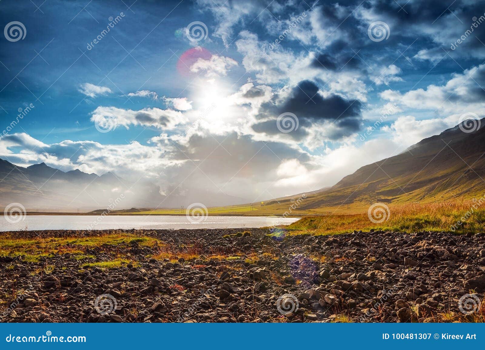 Picturesque Landscape Of A Mountain River With Traditional Nature Of