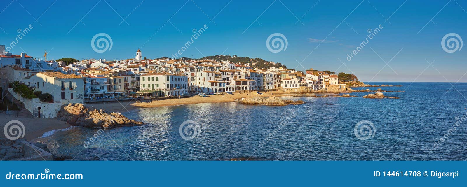 picturesque landscape from a small spanish village in costa brava coastal, calella de palafrugell