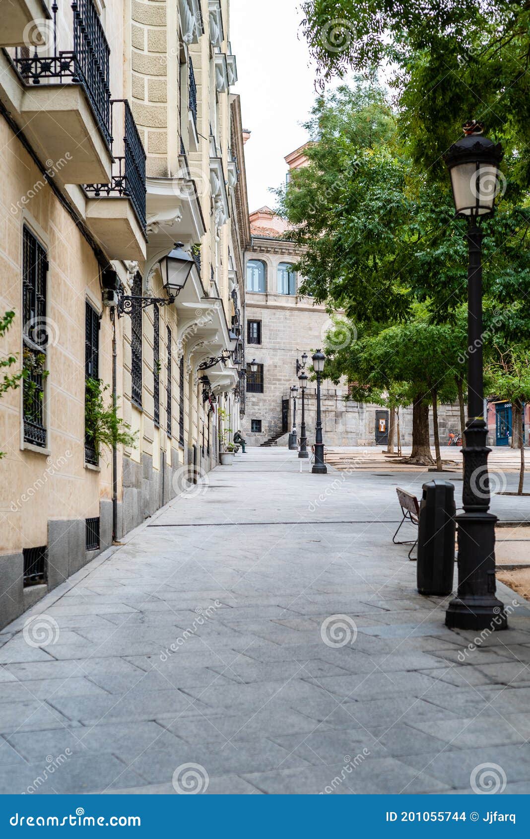 picturesque paja square in latina quarter in central madrid