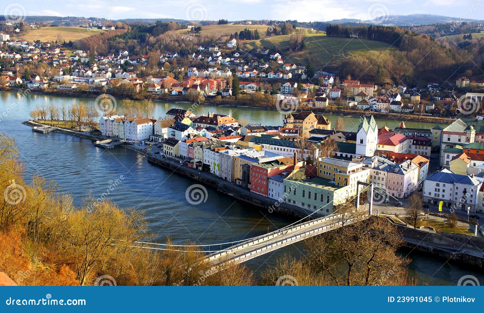 picturesque panorama of passau. germany