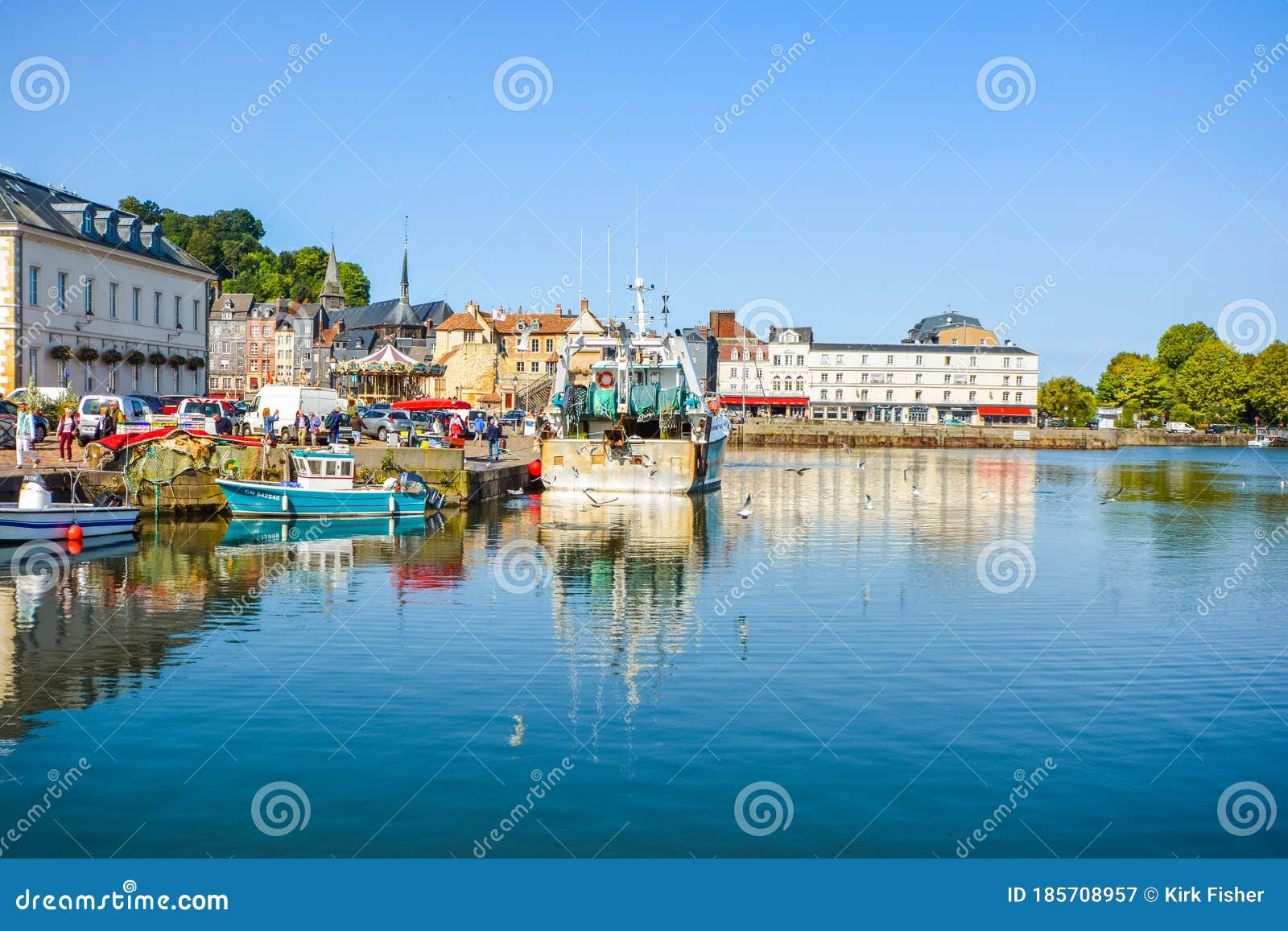 The Picturesque Port Harbour at Honfleur France, on the Coast of ...
