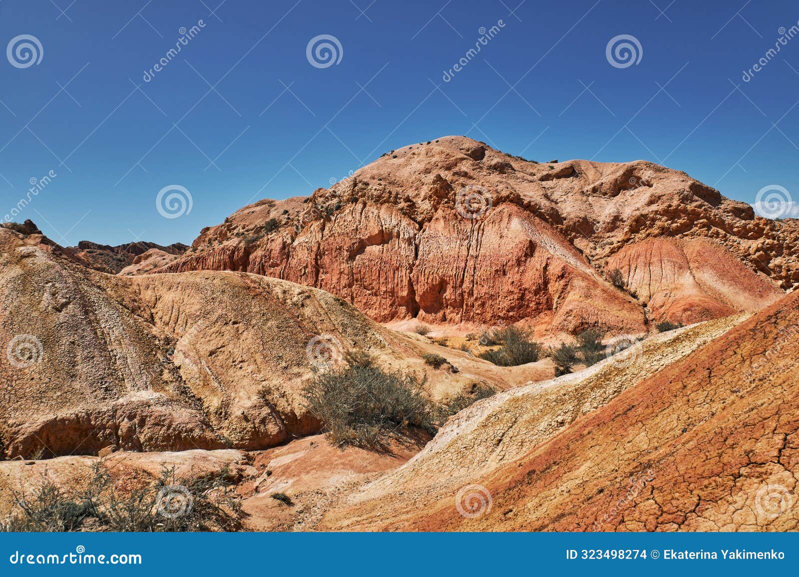 picturesque skazka canyon on the southern shore of issyk-kul lake, kyrgyzstan