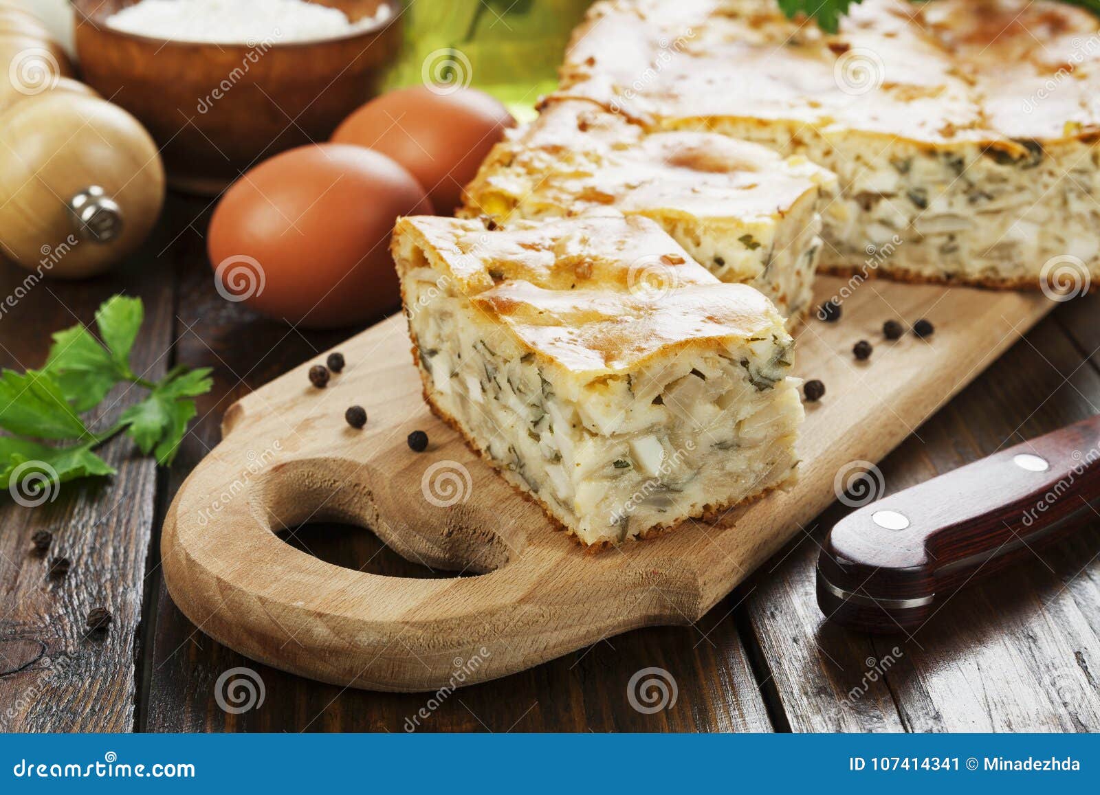 Pie with cabbage and eggs stock image. Image of traditional - 107414341