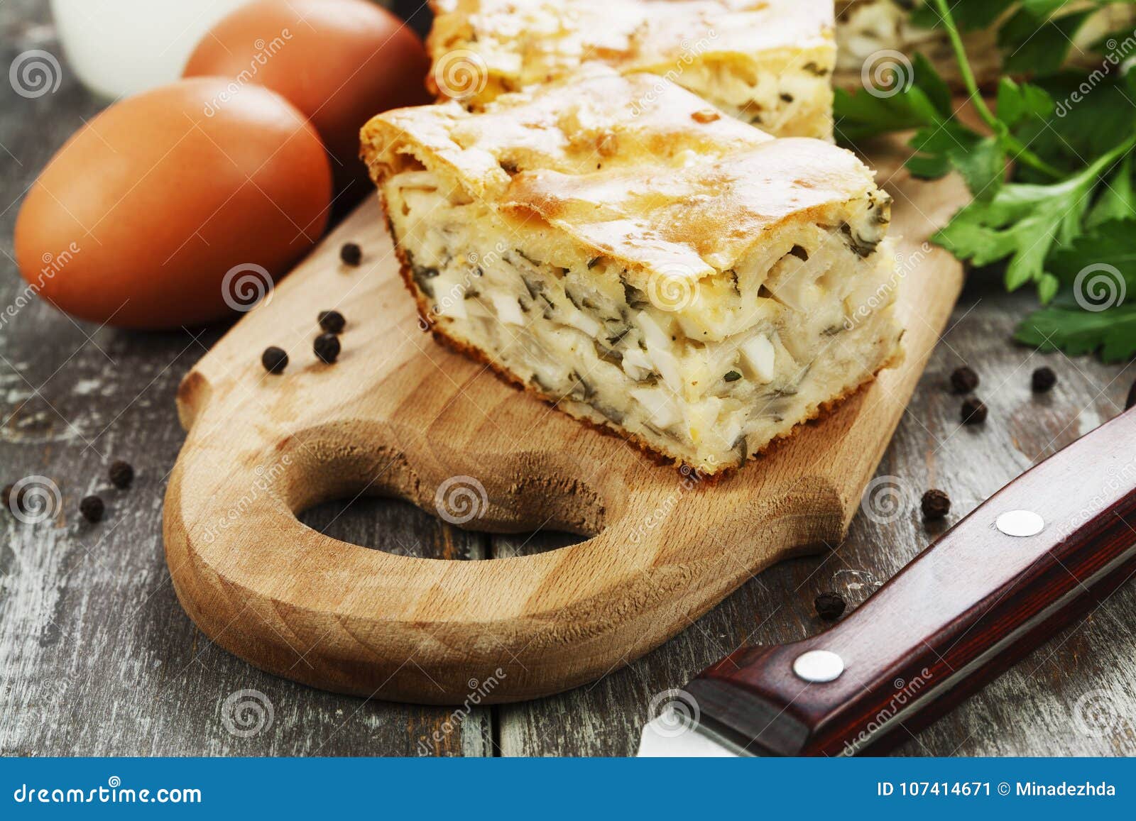 Pie with cabbage and eggs stock image. Image of ceramic - 107414671