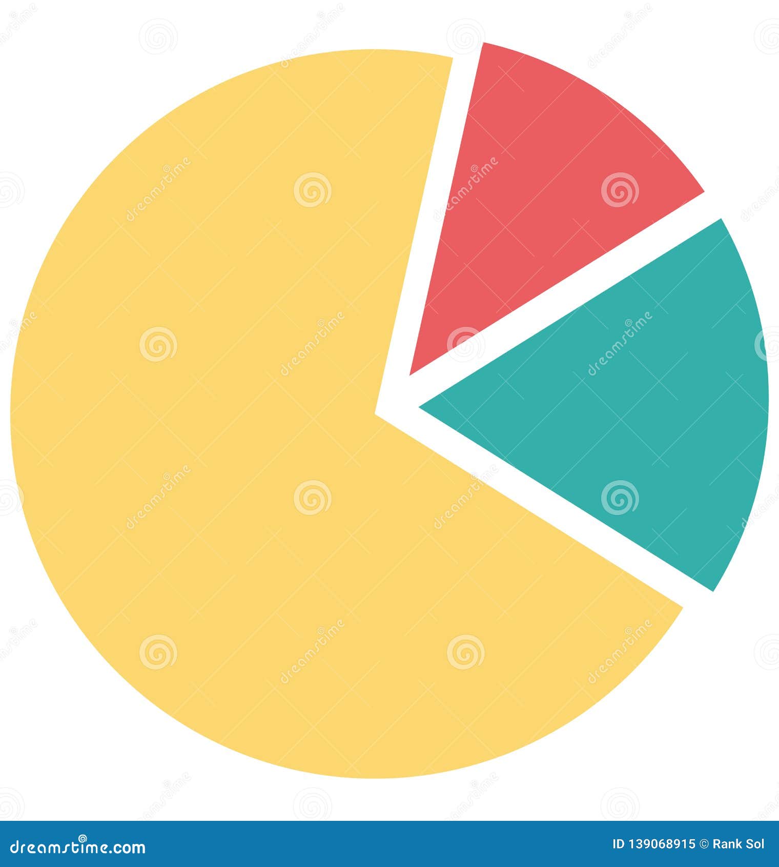 Pie Chart Color Isolated Vector Icon that Can Be Easily Modified or