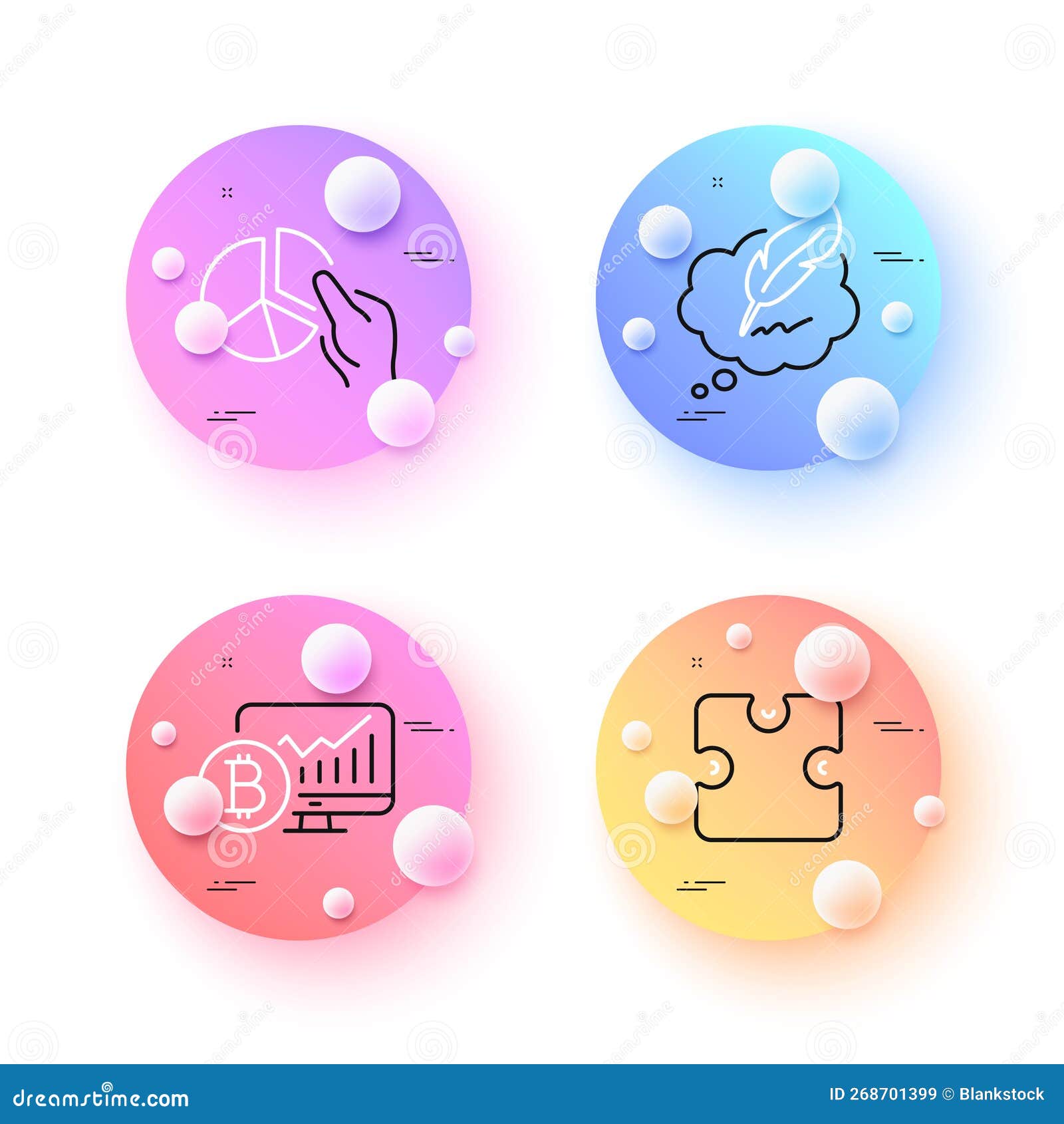 Pie Chart, Copyright Chat and Bitcoin Chart Minimal Line Icons. for Web  Application, Printing. Vector Stock Vector - Illustration of sphere,  column: 268701399