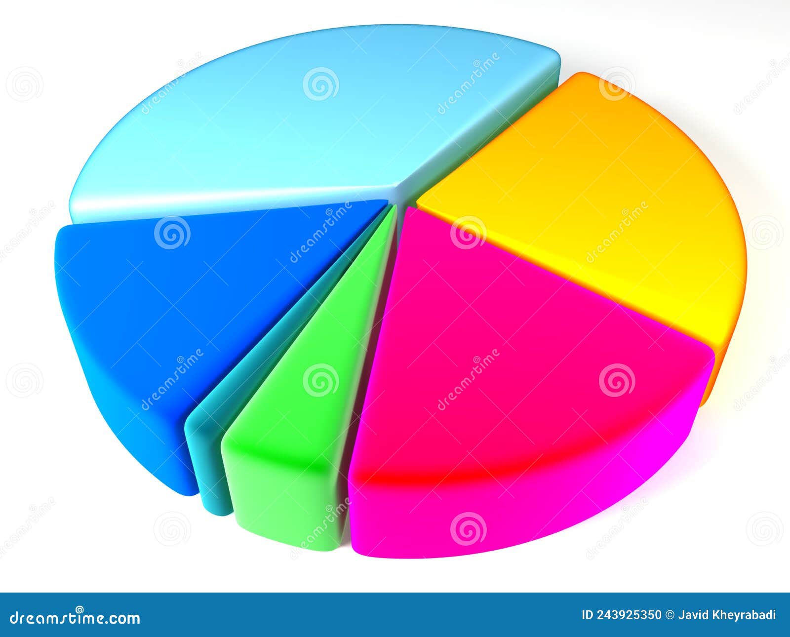 Pie Chart 3d Illustration Pie Chart Rendering Stock Illustration