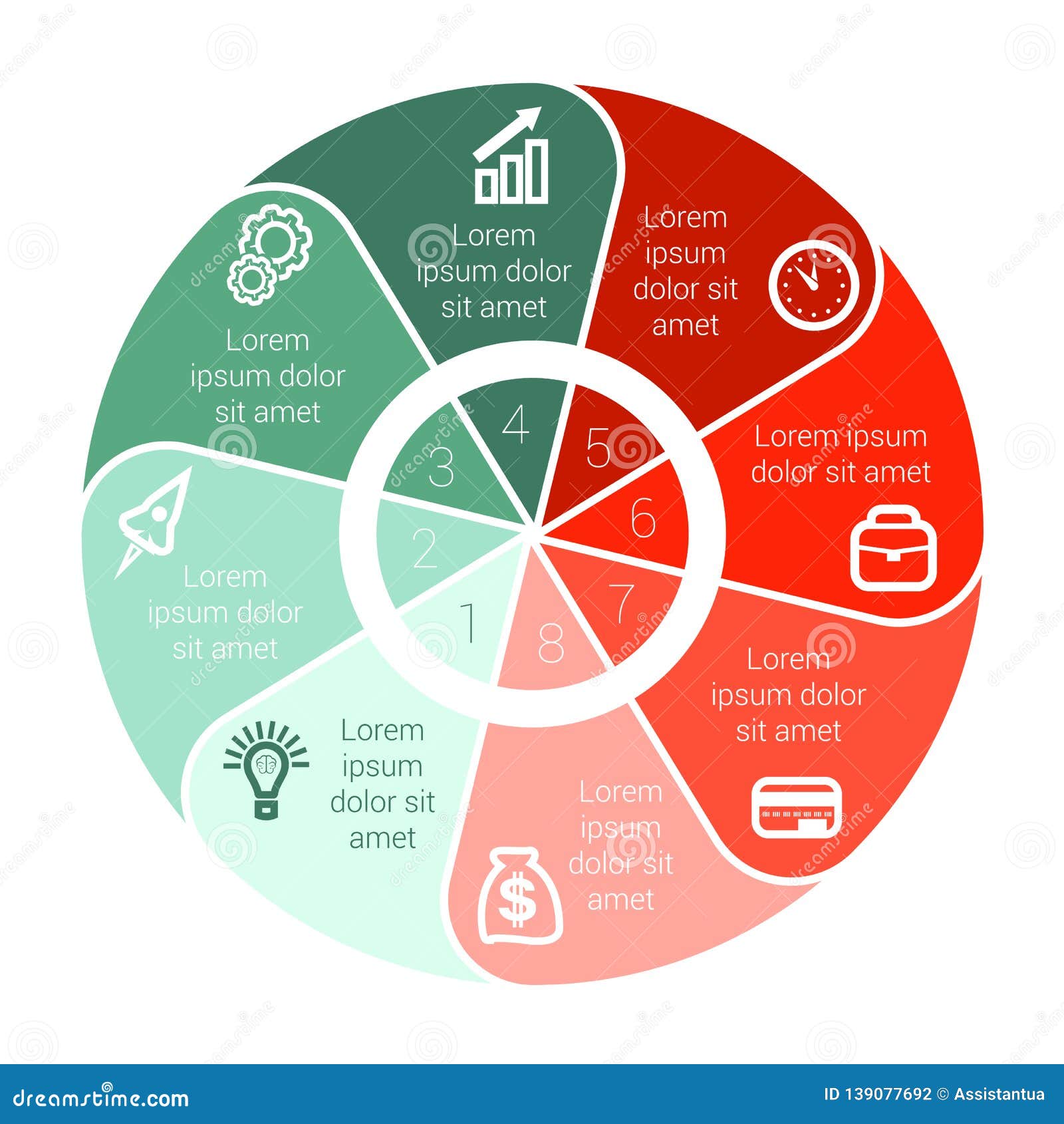 8 Section Pie Chart