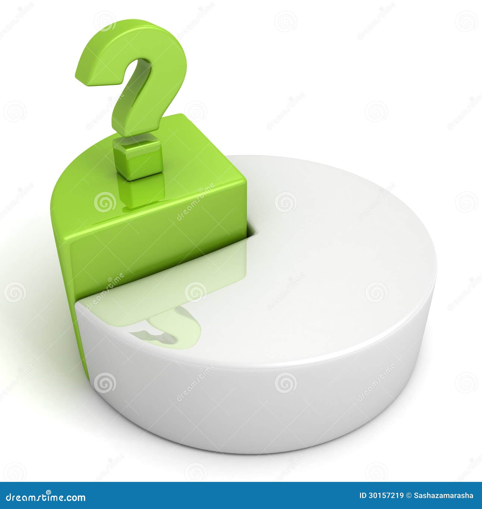 Pie Chart with Green Part and Question Mark on Whi Stock Illustration -  Illustration of graphic, divide: 30157219