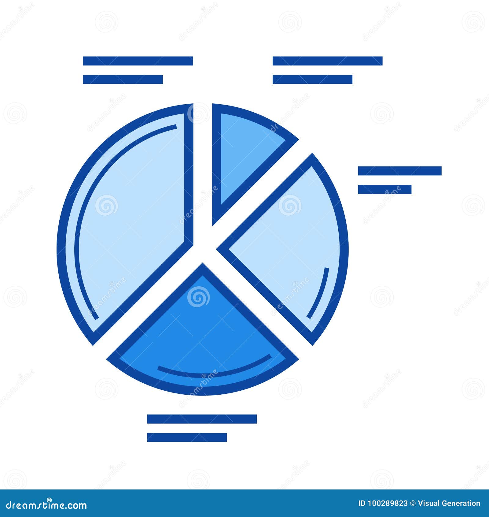 Pie chart line icon. stock vector. Illustration of market 100289823