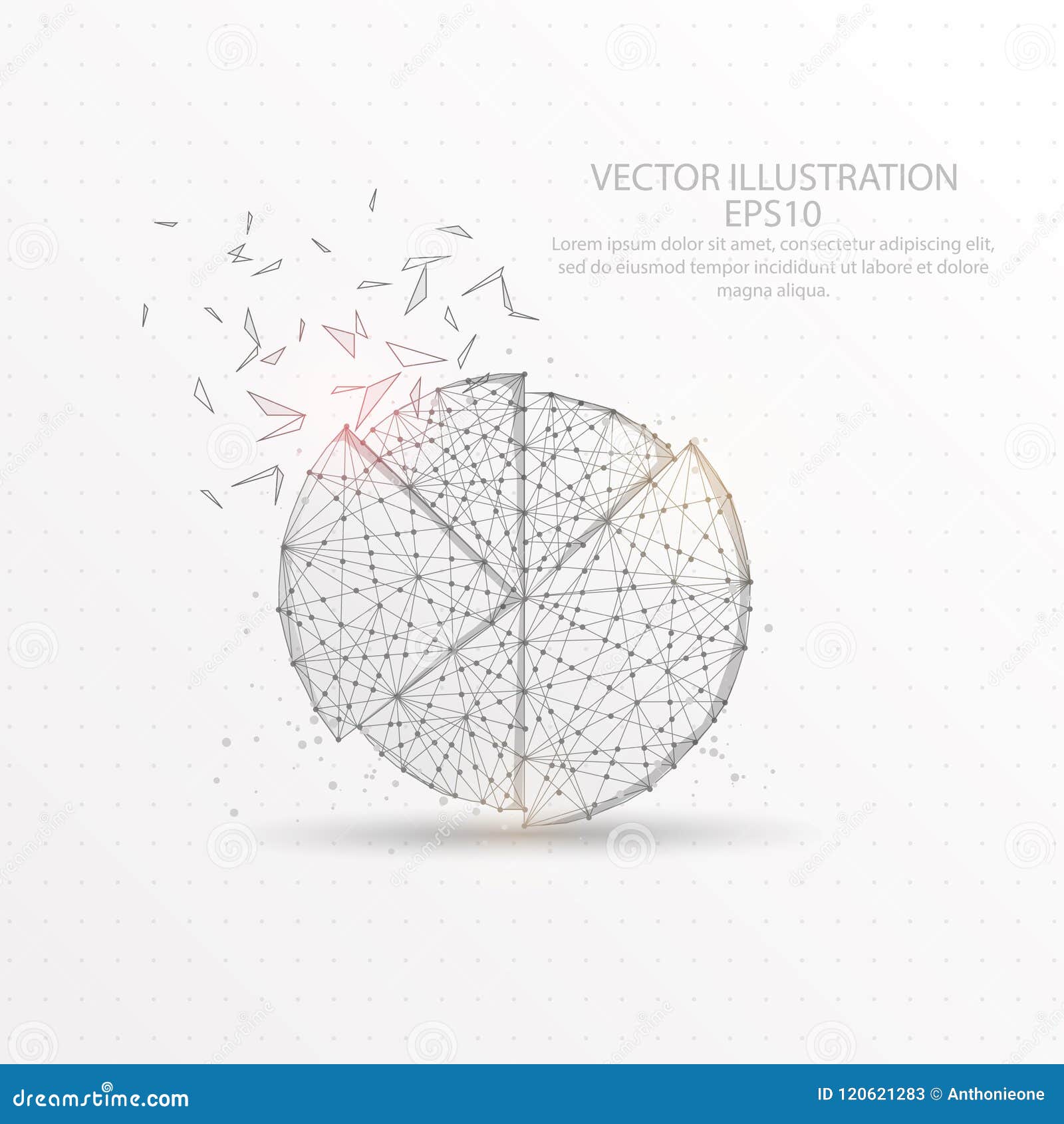 Pie Chart Low Poly Wire Frame On White Background Stock Vector Illustration Of Digital Poly 120621283