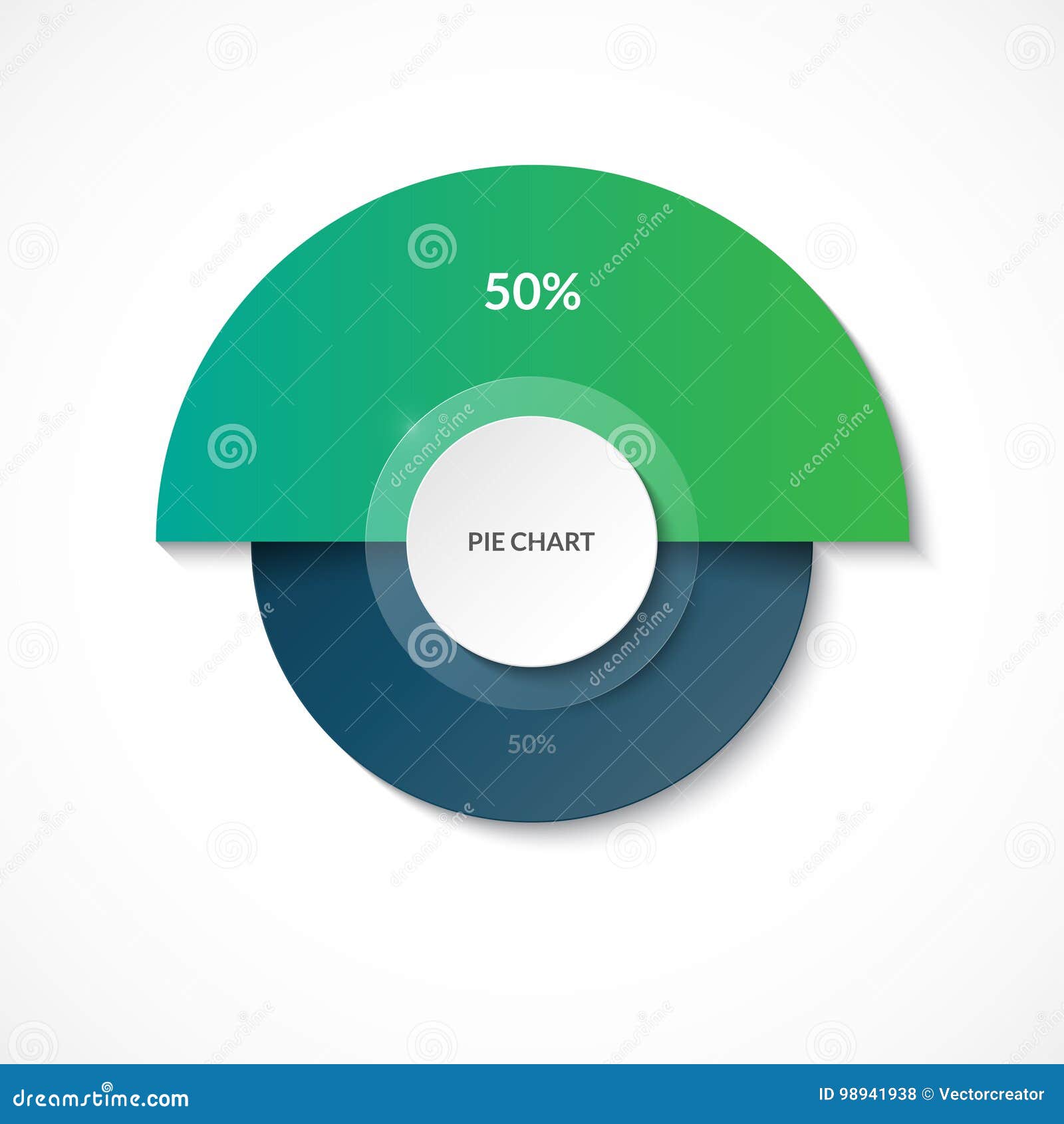 Pie Chart Share Of 50 Percent Circle Diagram For Infographics Vector pie-chart-share-of-50-percent-circle-diagram-for-infographics-vector
