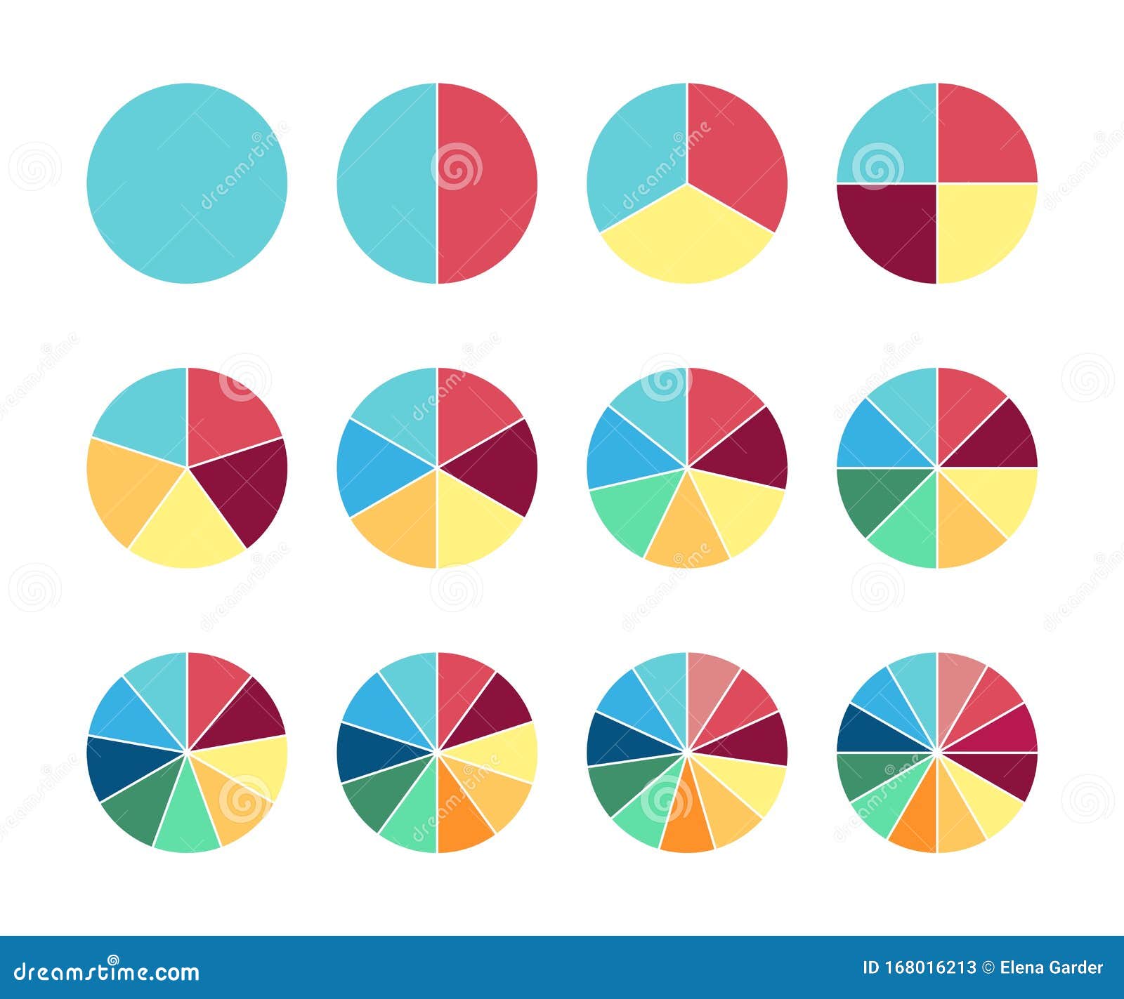 Pie Circle Chart. 12 Section. Circle Graph for Infographic Stock ...