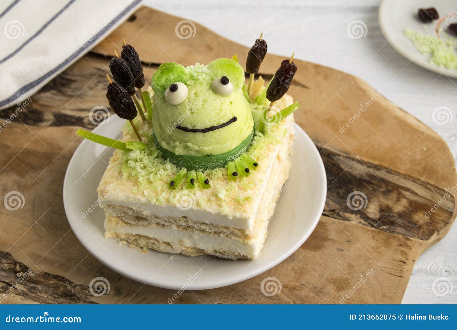 The Pie is Made from Biscuit and Ice- Cream. the Top is Decorated ...