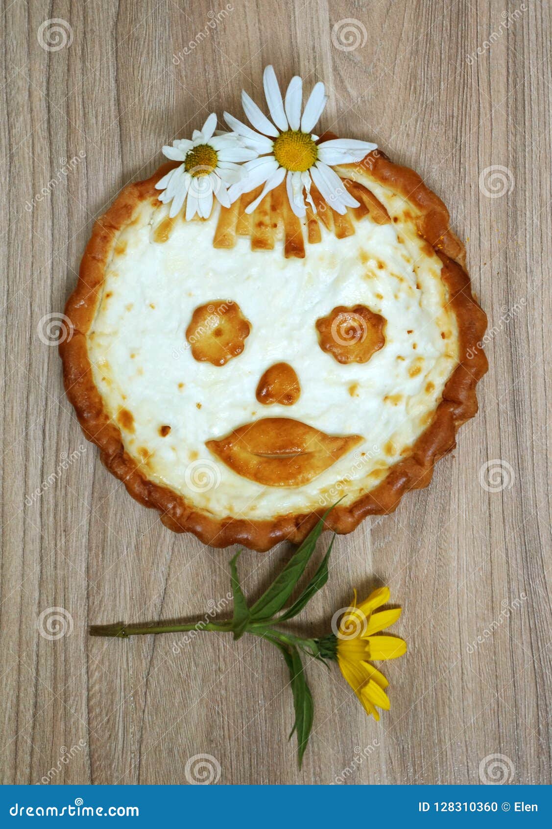 Pie a Russian Cheese Cake with Cottage Cheese Stock Photo Image of