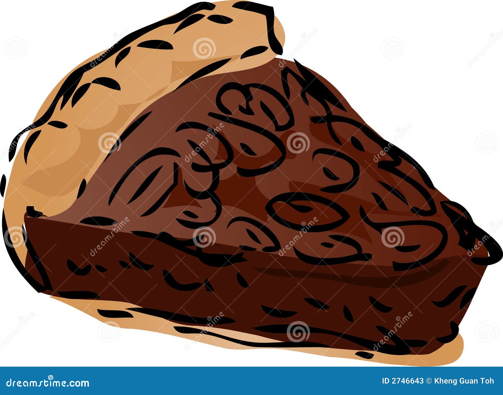 Pecan dessert Pie, hand drawn retro illustration Vector illustration availa...