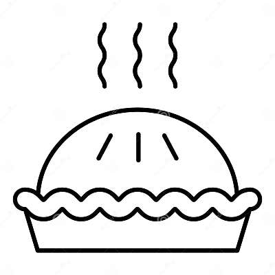 Pie Thin Line Icon. Dessert Vector Illustration Isolated on White Stock ...