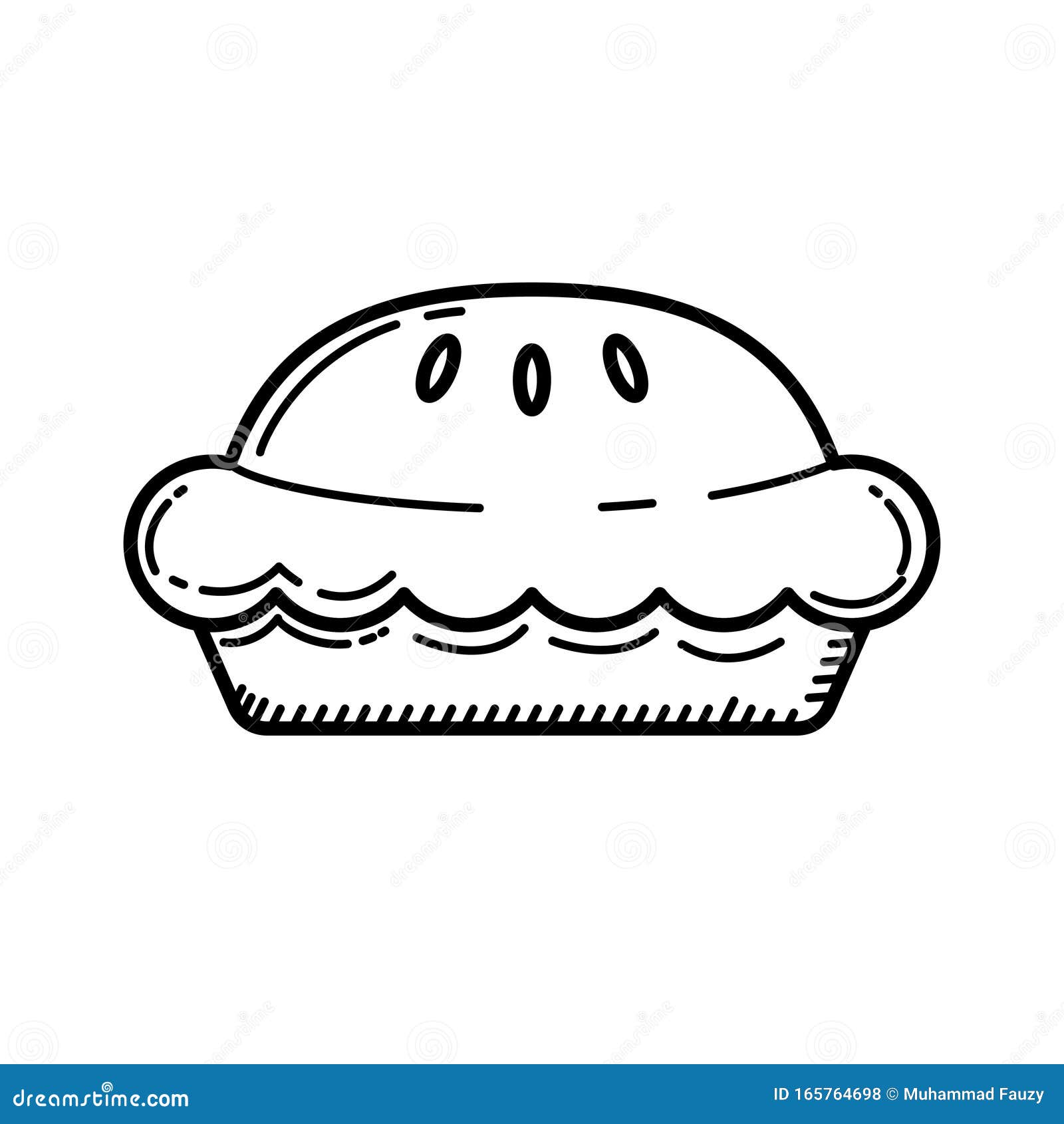 Pie Vector Illustration With Black Line Hand Drawn Style 向量例证 插画包括有自创 新鲜