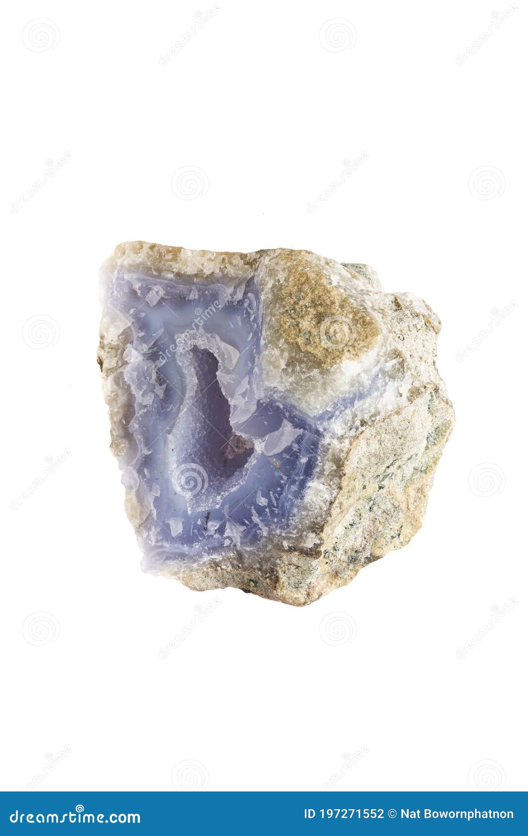 piece of blue shining agate on background