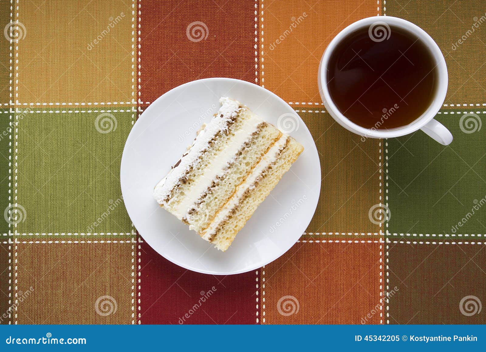 Piece of cake on a plate stock image. Image of gourmet - 45342205