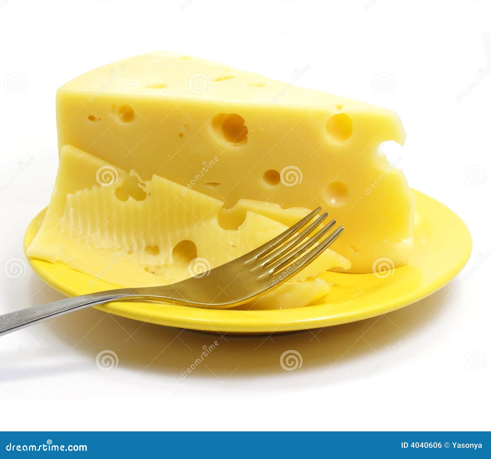 Piece Of Cheese On The Plate Royalty Free Stock Image Image 4040606