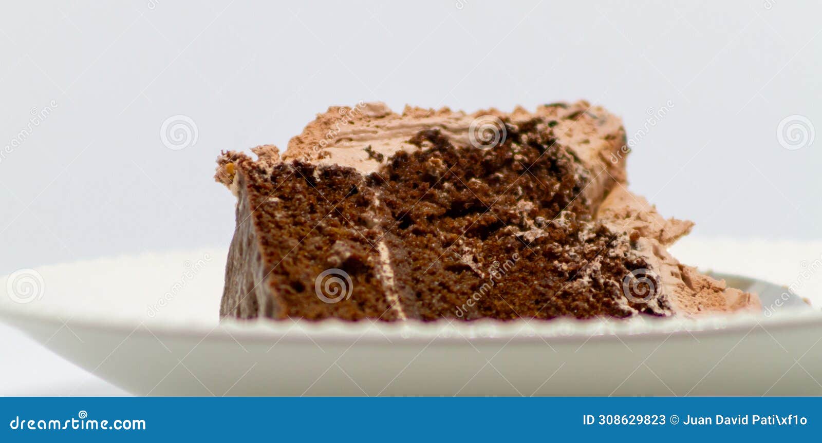 piece of chocolate cake with fork on plate