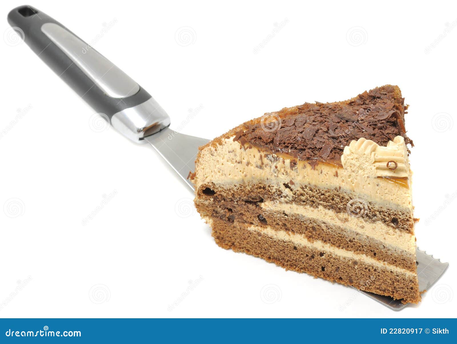 Piece of Chocolate Cake on Spatula Stock Image Image of carbs