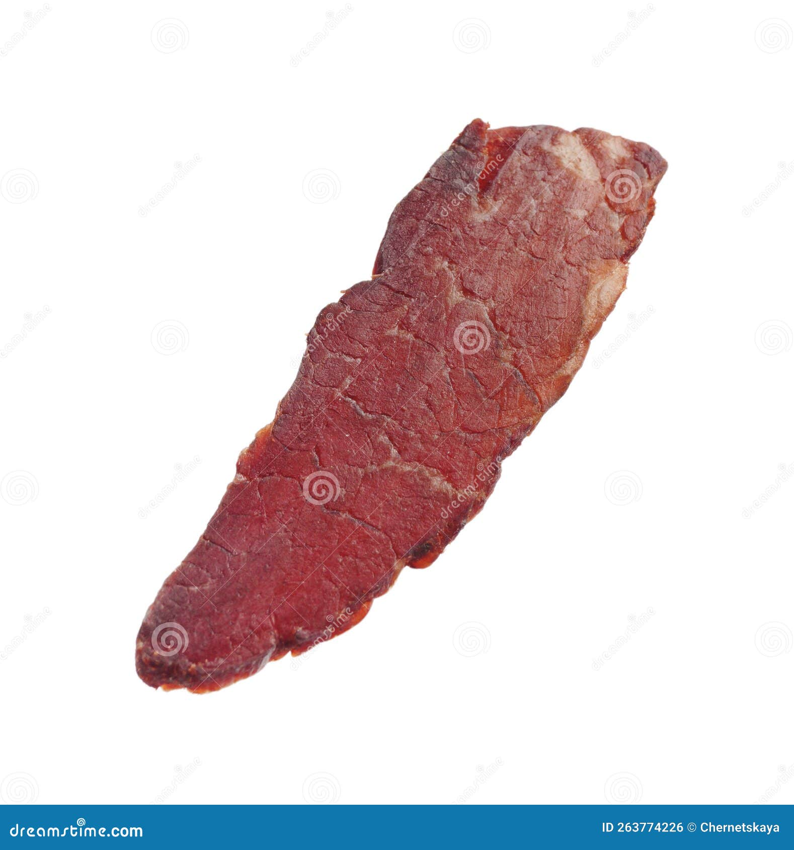 Piece of Delicious Beef Jerky Isolated on White Stock Photo Image of