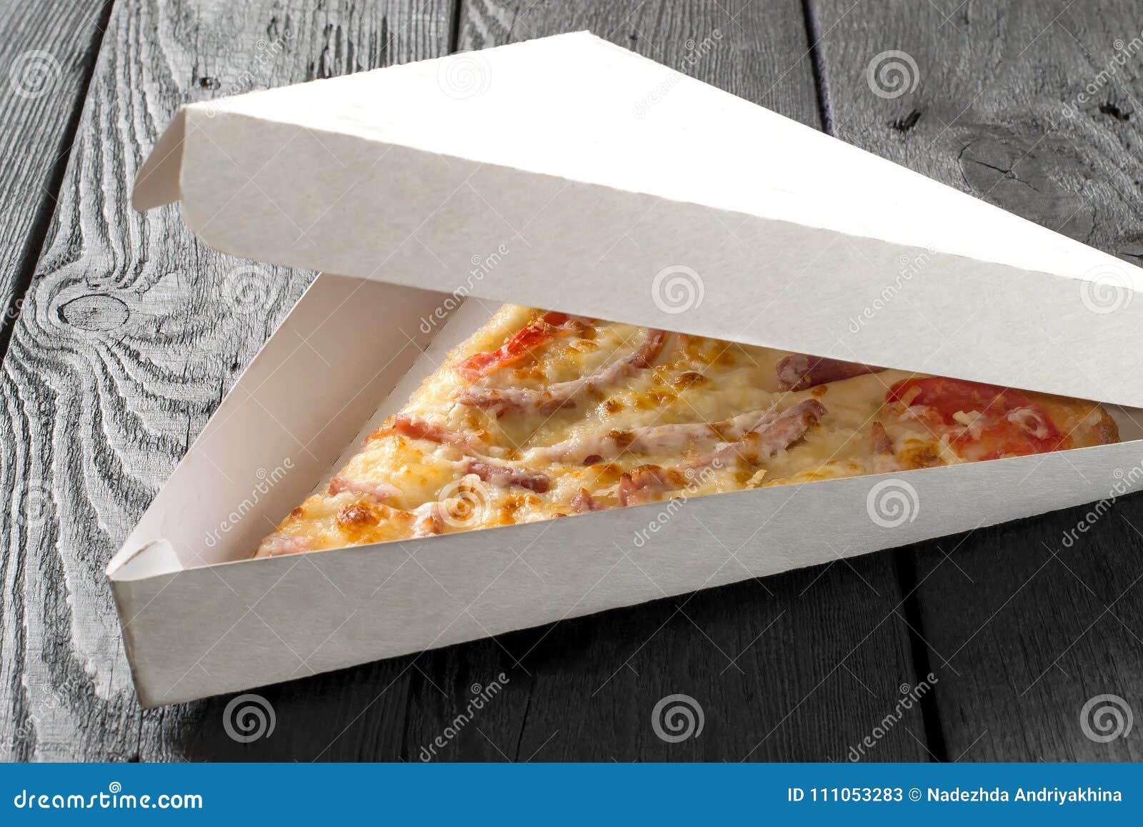 Piece of Delicious Pizza in Box for Delivery Stock Image Image of