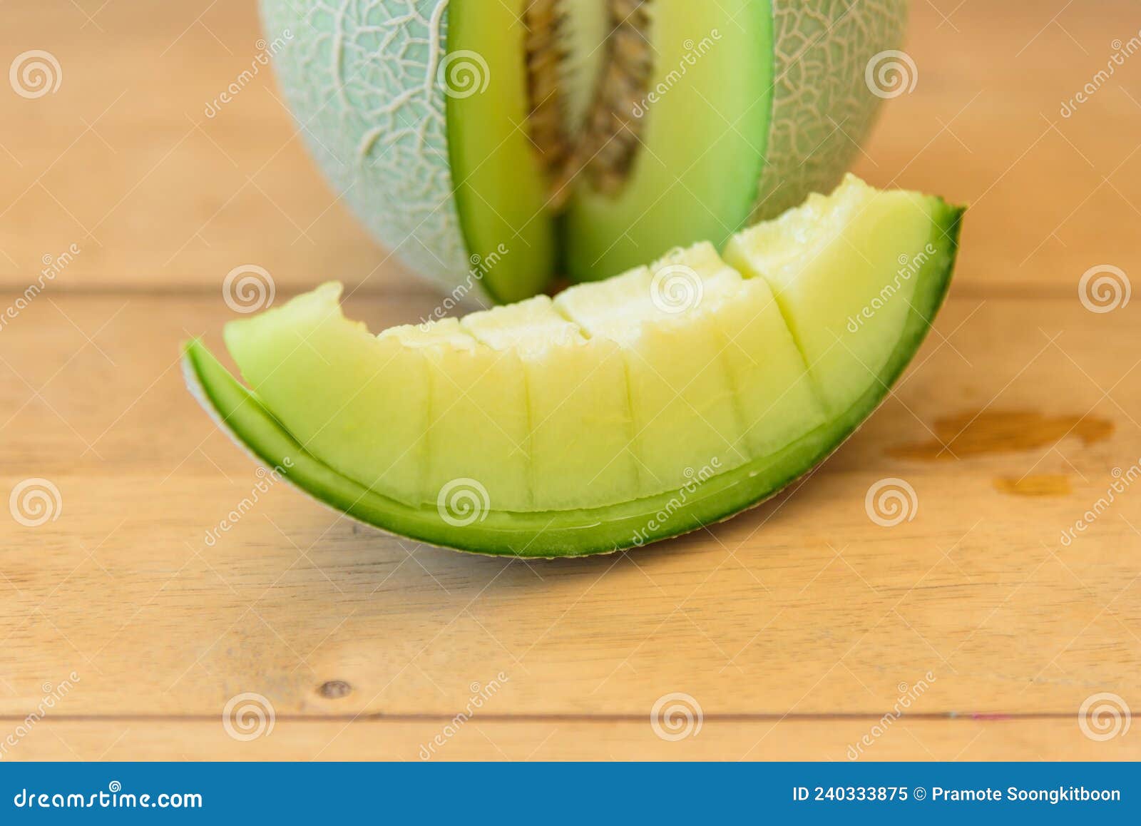 A Piece of Fresh Green Melon in Dish Stock Image Image of melon