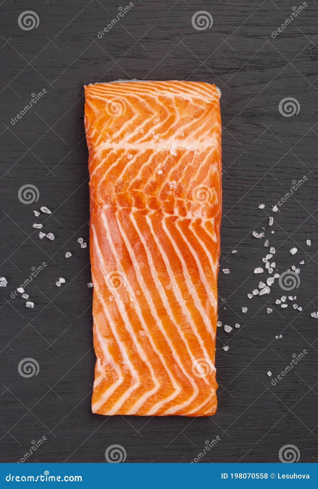 Piece of Fresh Raw Salmon Fillet Stock Photo - Image of piece, fillet ...